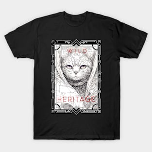 Cat Pet Wild Nature Illustration Line Epic Illustration Line Art T-Shirt